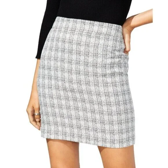 Bar III Women's Size 14 Black and White Tweed Formal Pencil Skirt NWT - Picture 2 of 7